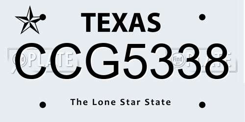 CCG5338 Texas License Plate