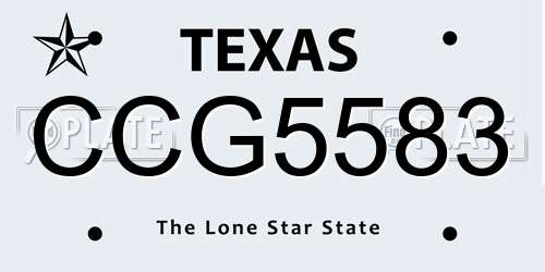 CCG5583 Texas License Plate