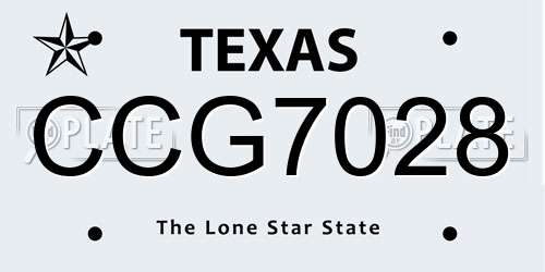 CCG7028 Texas License Plate