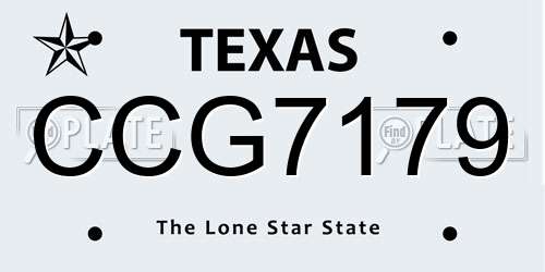 CCG7179 Texas License Plate