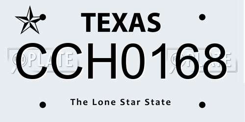 CCH0168 Texas License Plate