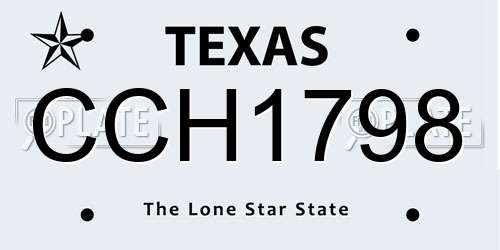CCH1798 Texas License Plate