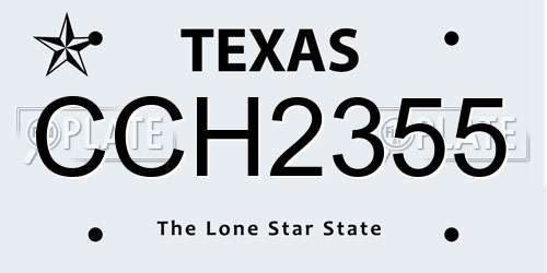 CCH2355 Texas License Plate