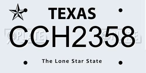 CCH2358 Texas License Plate
