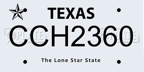 CCH2360 Texas License Plate