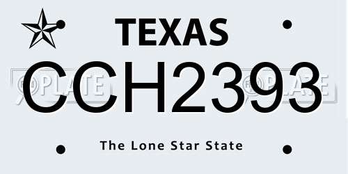 CCH2393 Texas License Plate