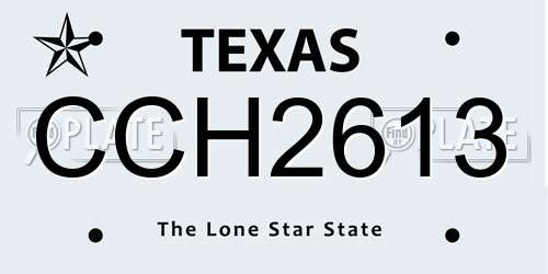 CCH2613 Texas License Plate