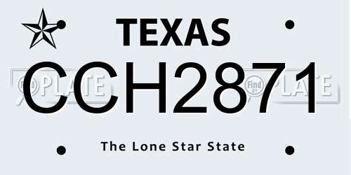 CCH2871 Texas License Plate