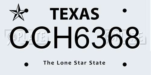 CCH6368 Texas License Plate