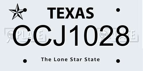 CCJ1028 Texas License Plate