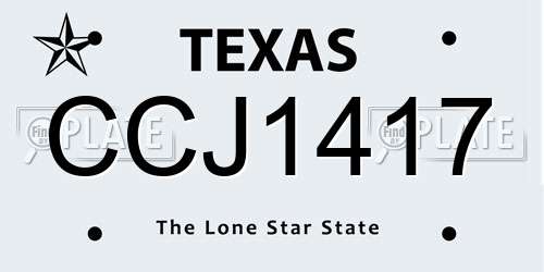 CCJ1417 Texas License Plate