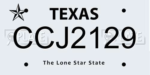 CCJ2129 Texas License Plate