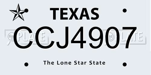 CCJ4907 Texas License Plate