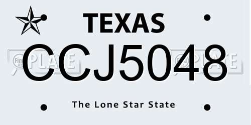 CCJ5048 Texas License Plate