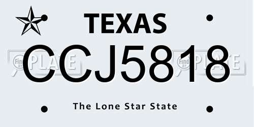 CCJ5818 Texas License Plate