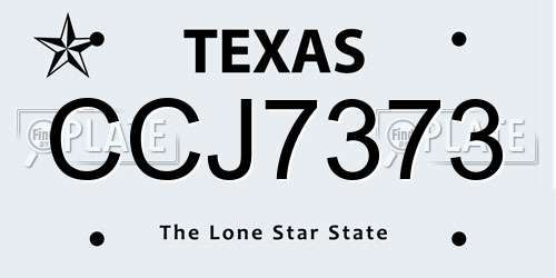 CCJ7373 Texas License Plate
