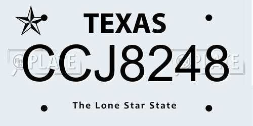 CCJ8248 Texas License Plate