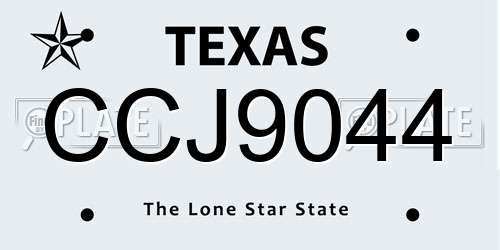 CCJ9044 Texas License Plate