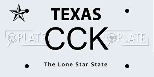 CCK Texas License Plate