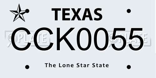 CCK0055 Texas License Plate