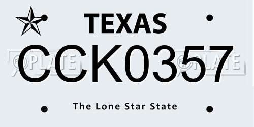 CCK0357 Texas License Plate