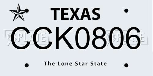 CCK0806 Texas License Plate