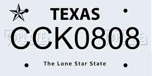 CCK0808 Texas License Plate