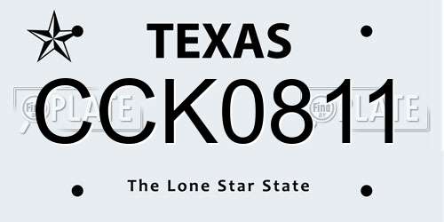 CCK0811 Texas License Plate