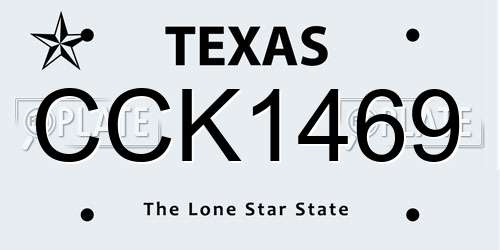 CCK1469 Texas License Plate