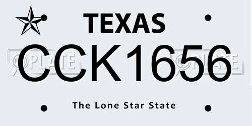 CCK1656 Texas License Plate