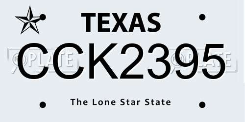 CCK2395 Texas License Plate