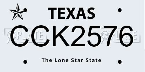 CCK2576 Texas License Plate