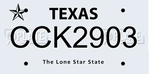 CCK2903 Texas License Plate