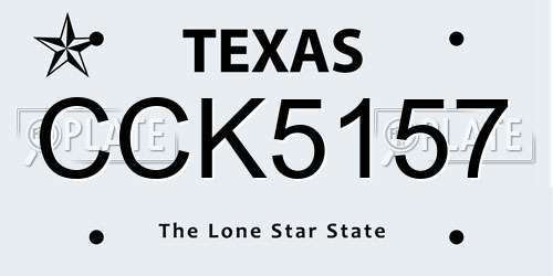 CCK5157 Texas License Plate
