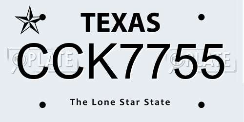 CCK7755 Texas License Plate