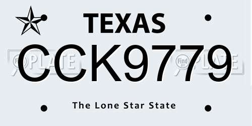 CCK9779 Texas License Plate