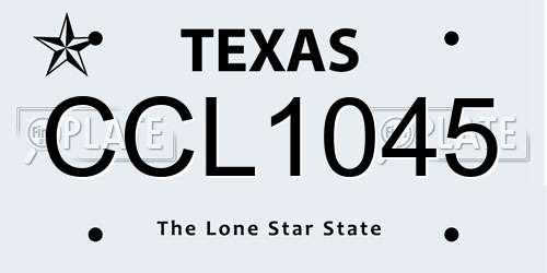 CCL1045 Texas License Plate