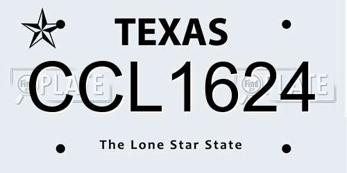 CCL1624 Texas License Plate