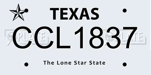 CCL1837 Texas License Plate