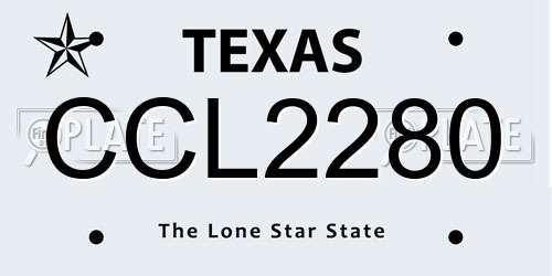 CCL2280 Texas License Plate
