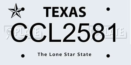 CCL2581 Texas License Plate