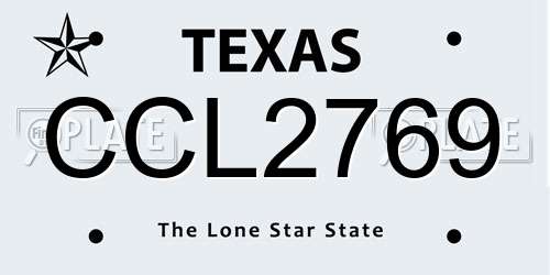 CCL2769 Texas License Plate