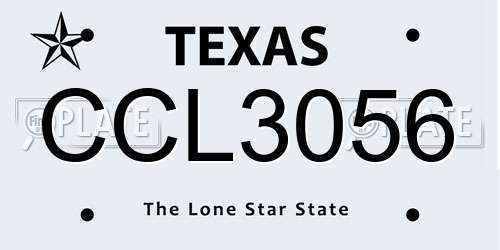 CCL3056 Texas License Plate