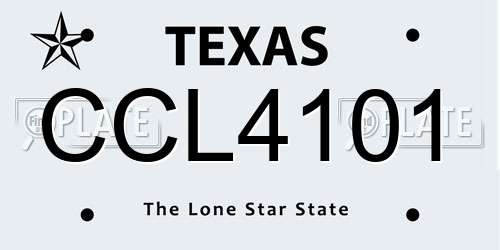 CCL4101 Texas License Plate