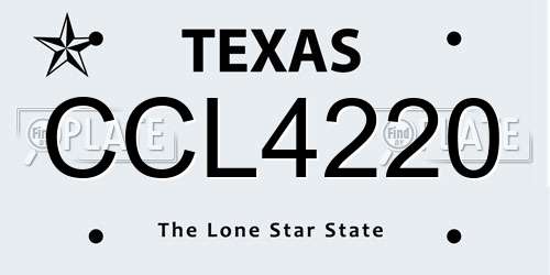 CCL4220 Texas License Plate