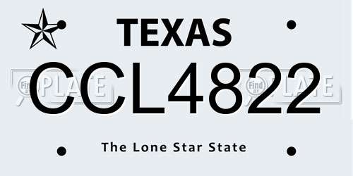 CCL4822 Texas License Plate
