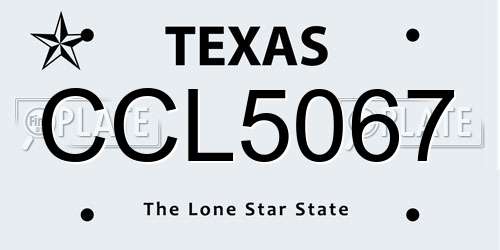 CCL5067 Texas License Plate