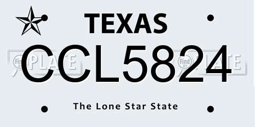CCL5824 Texas License Plate
