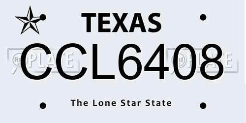 CCL6408 Texas License Plate