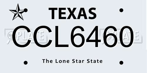 CCL6460 Texas License Plate